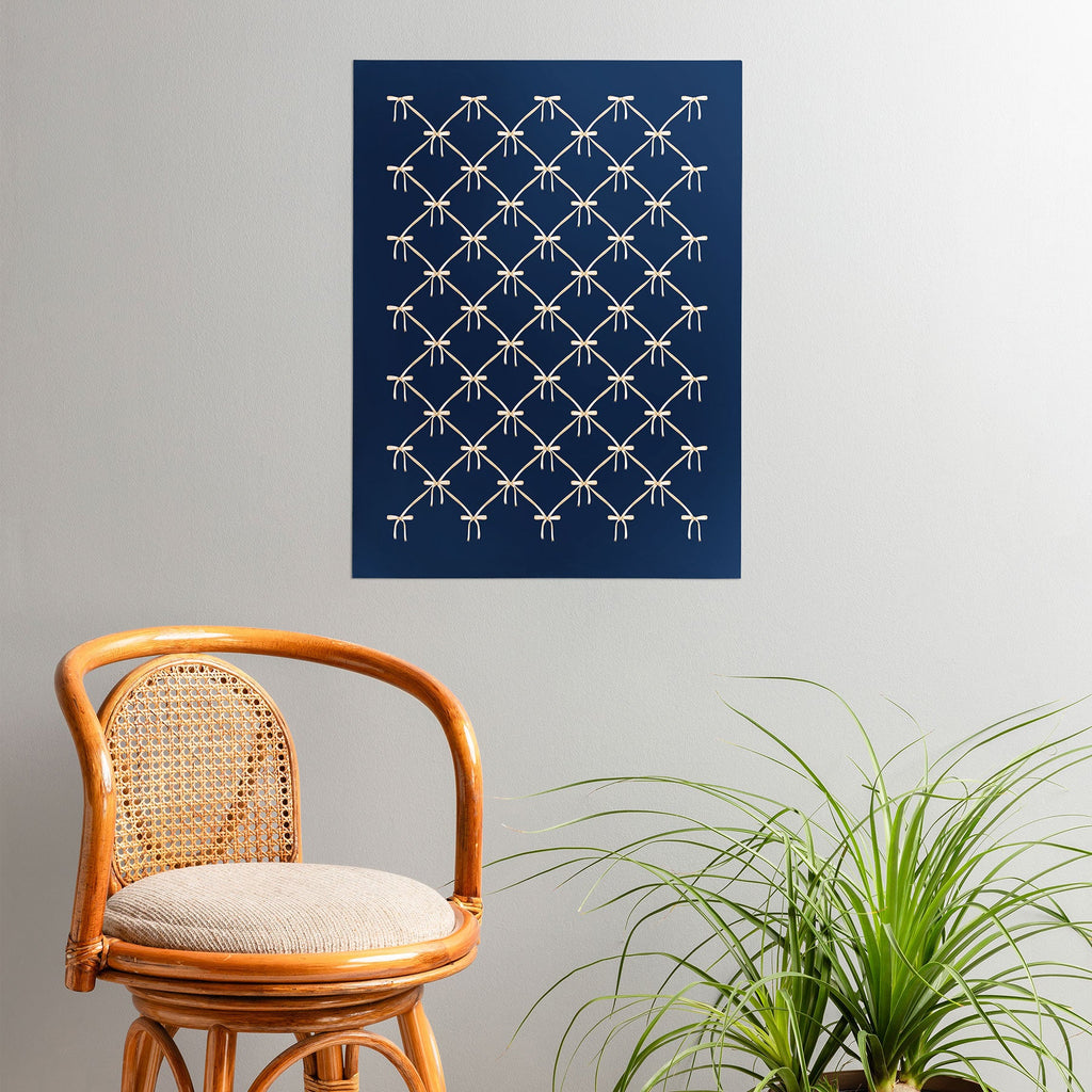 Colour Poems Bows and Ribbons Blue Poster