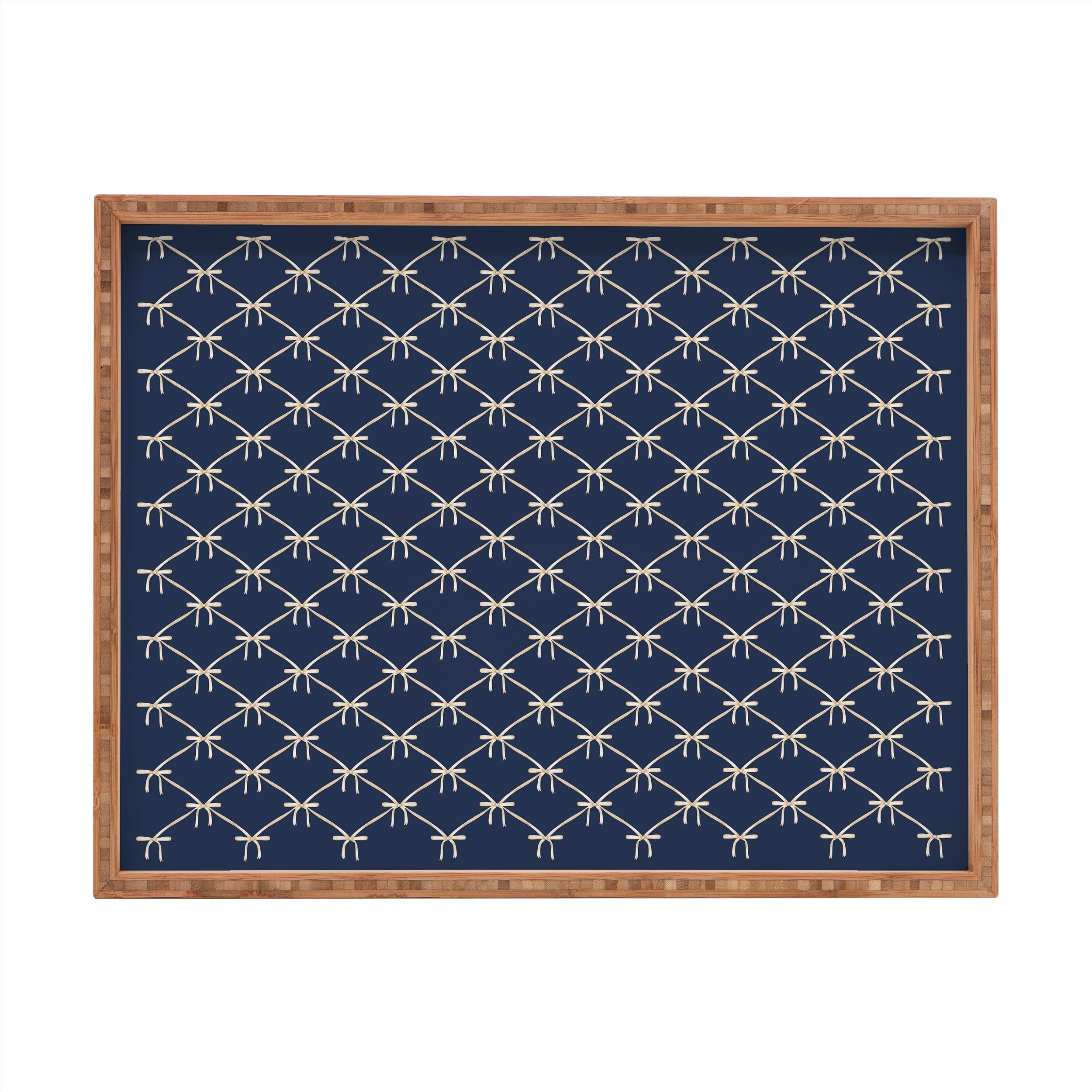 Colour Poems Bows and Ribbons Blue Rectangular Tray