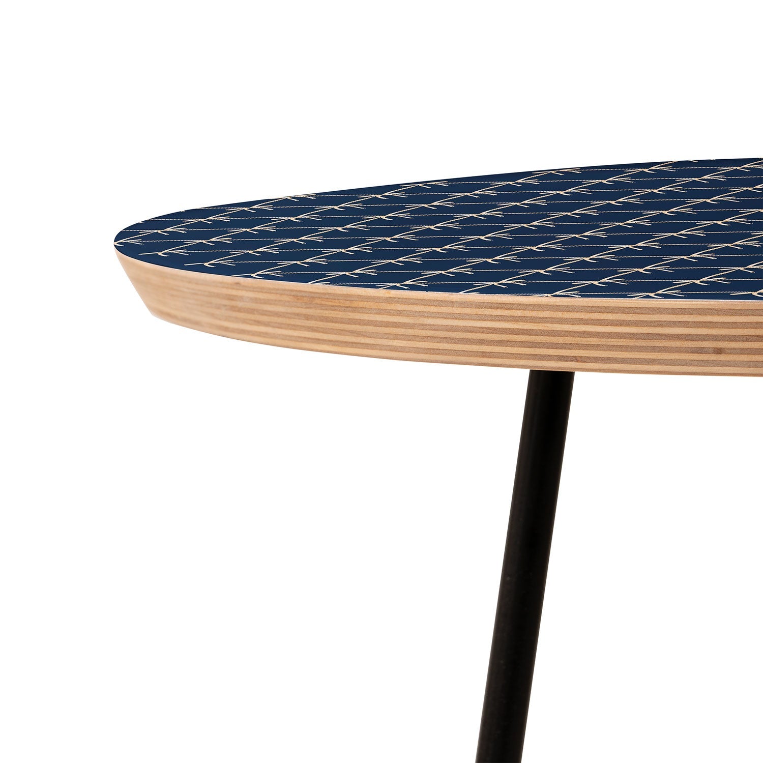 Colour Poems Bows and Ribbons Blue Round Side Table