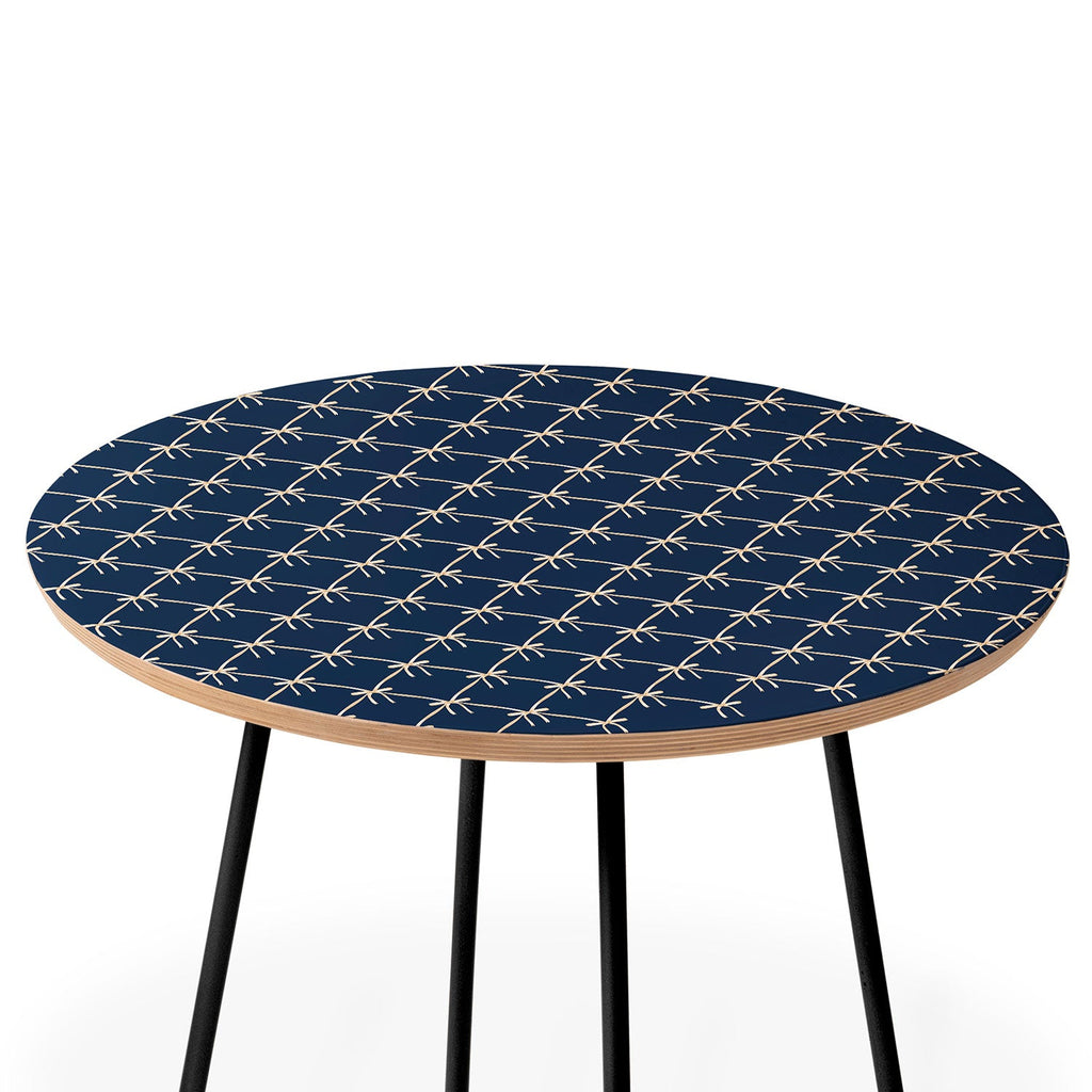 Colour Poems Bows and Ribbons Blue Round Side Table