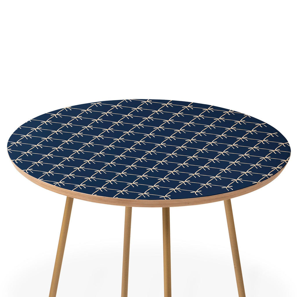 Colour Poems Bows and Ribbons Blue Round Side Table