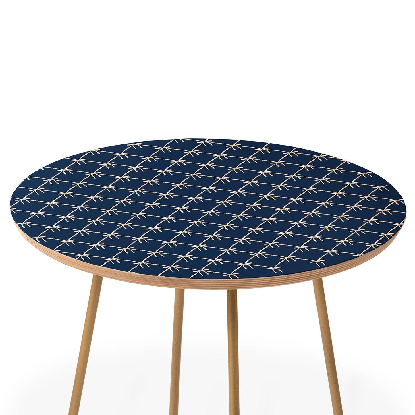 Colour Poems Bows and Ribbons Blue Round Side Table