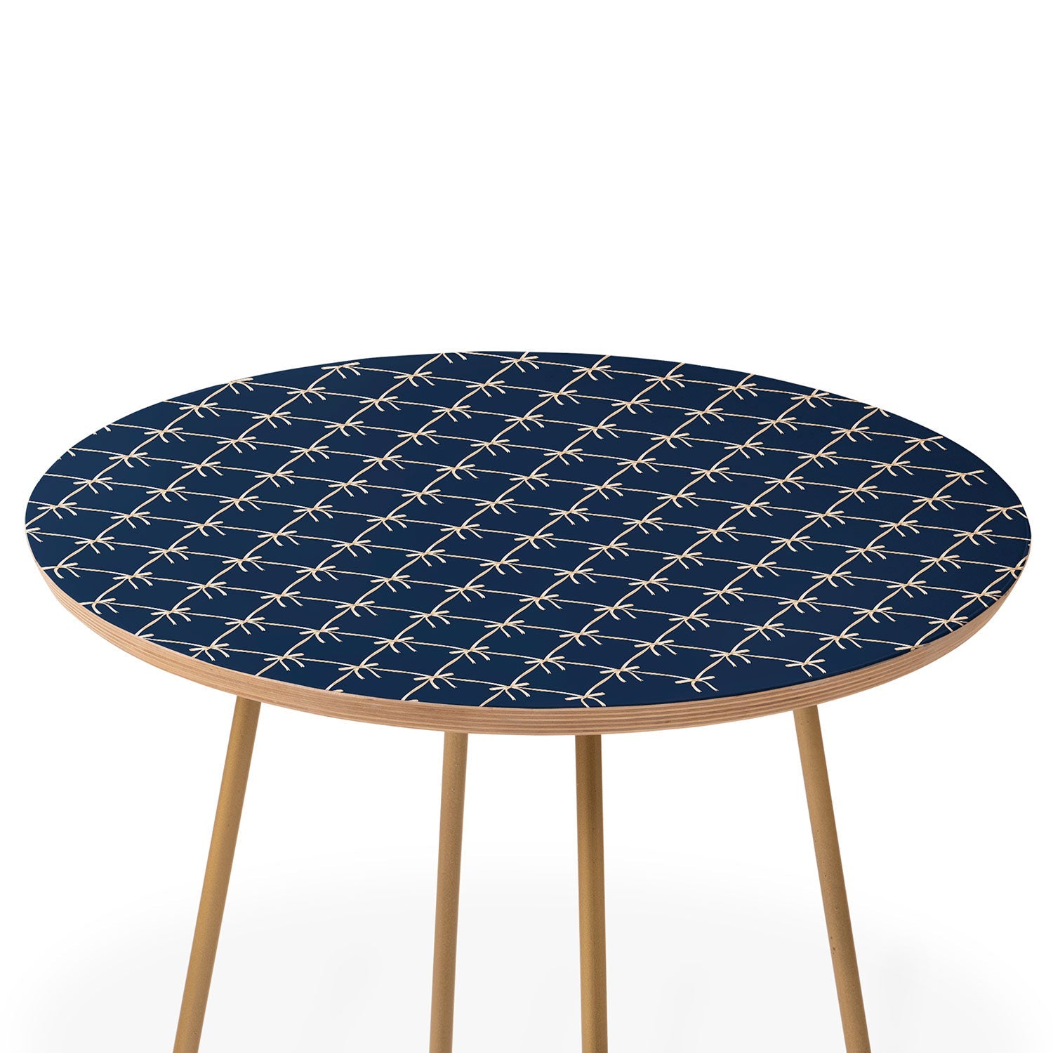 Colour Poems Bows and Ribbons Blue Round Side Table