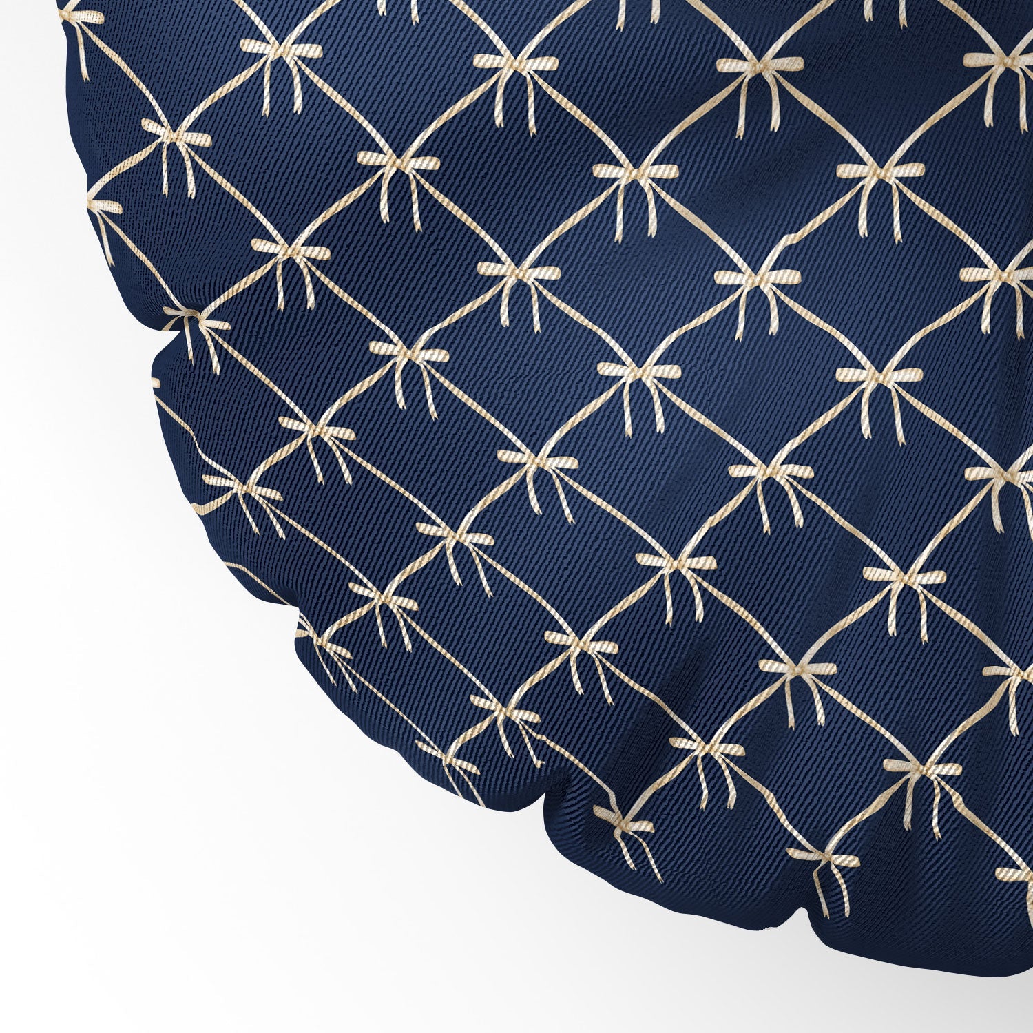 Colour Poems Bows and Ribbons Blue Floor Pillow Round