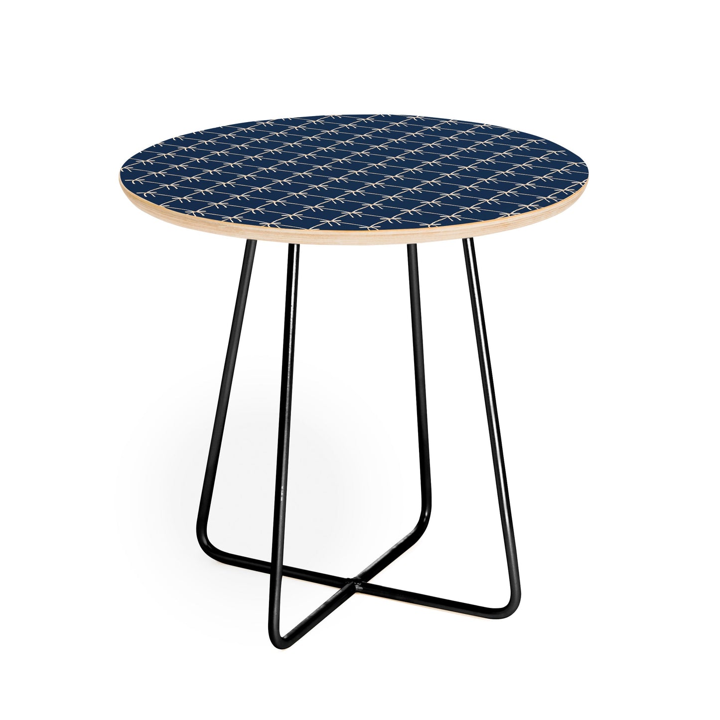 Colour Poems Bows and Ribbons Blue Round Side Table