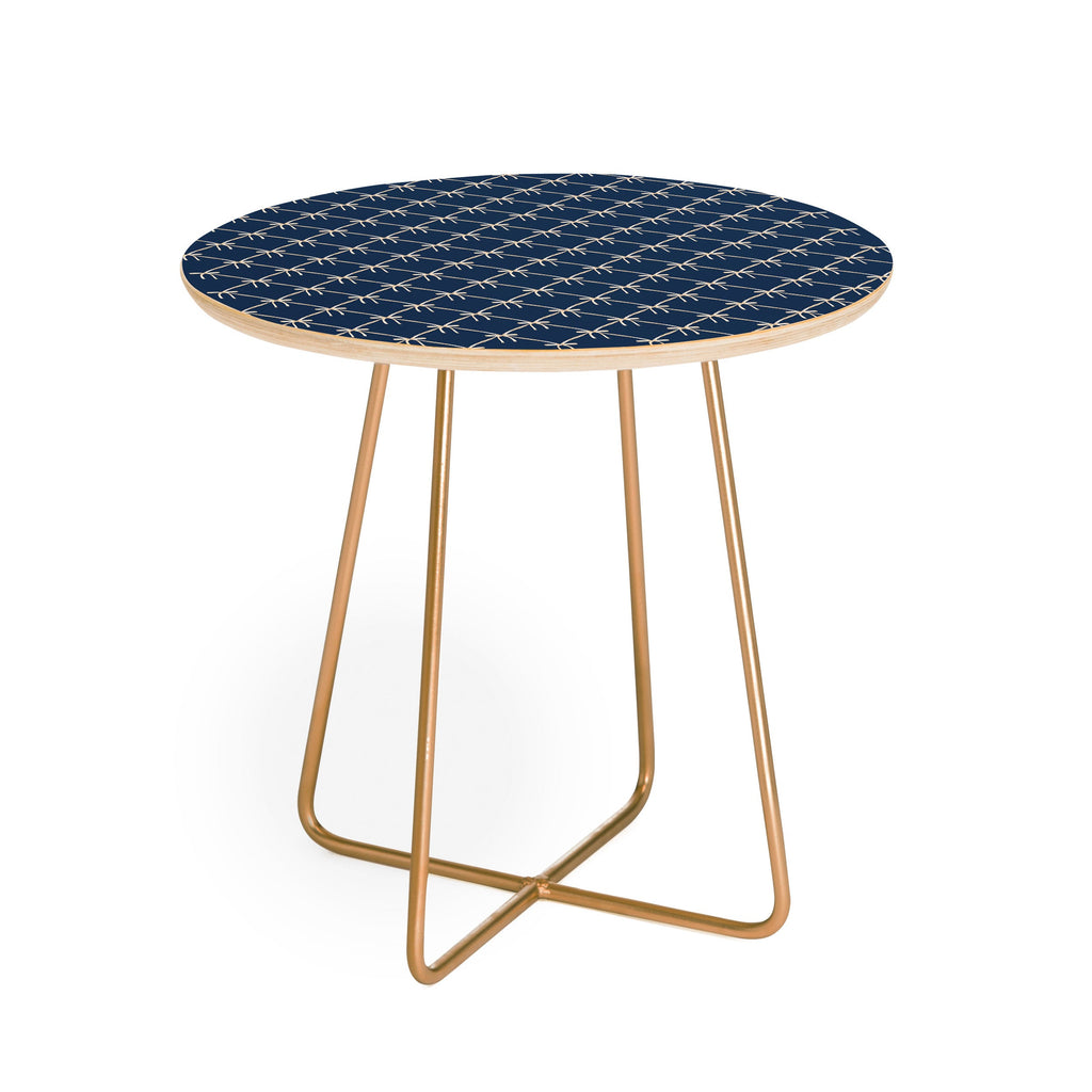 Colour Poems Bows and Ribbons Blue Round Side Table