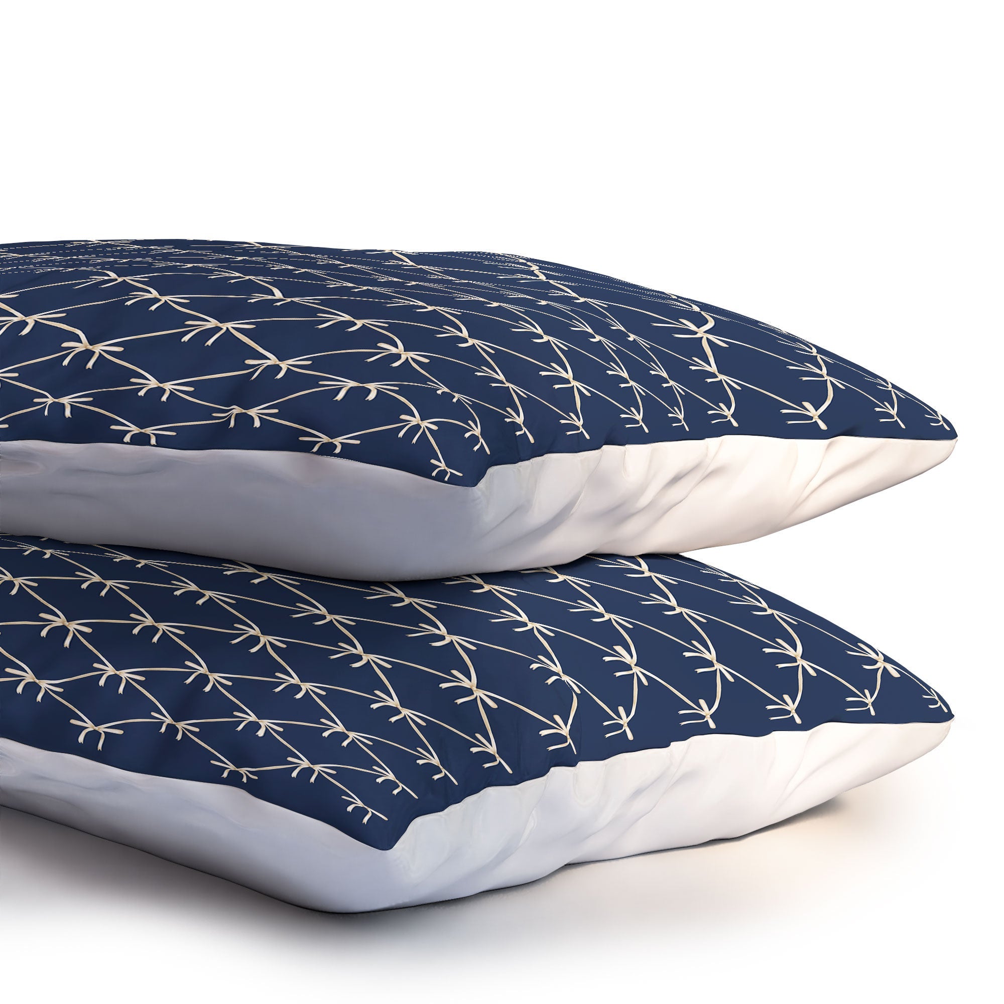 Colour Poems Bows and Ribbons Blue Pillow Shams