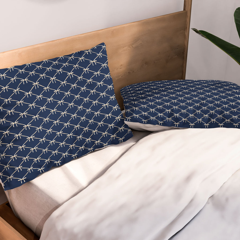 Colour Poems Bows and Ribbons Blue Pillow Shams