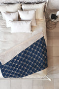 Colour Poems Bows and Ribbons Blue Fleece Throw Blanket