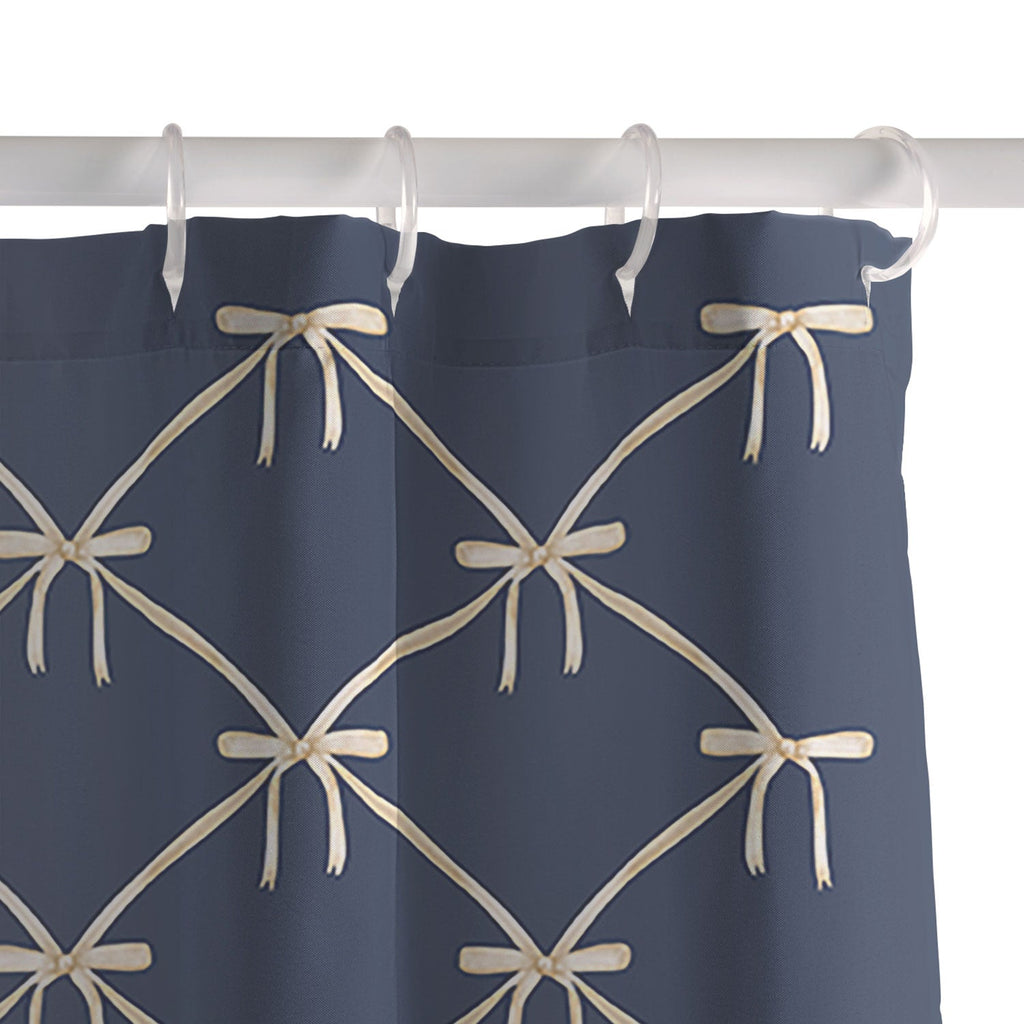 Colour Poems Bows and Ribbons Blue Shower Curtain