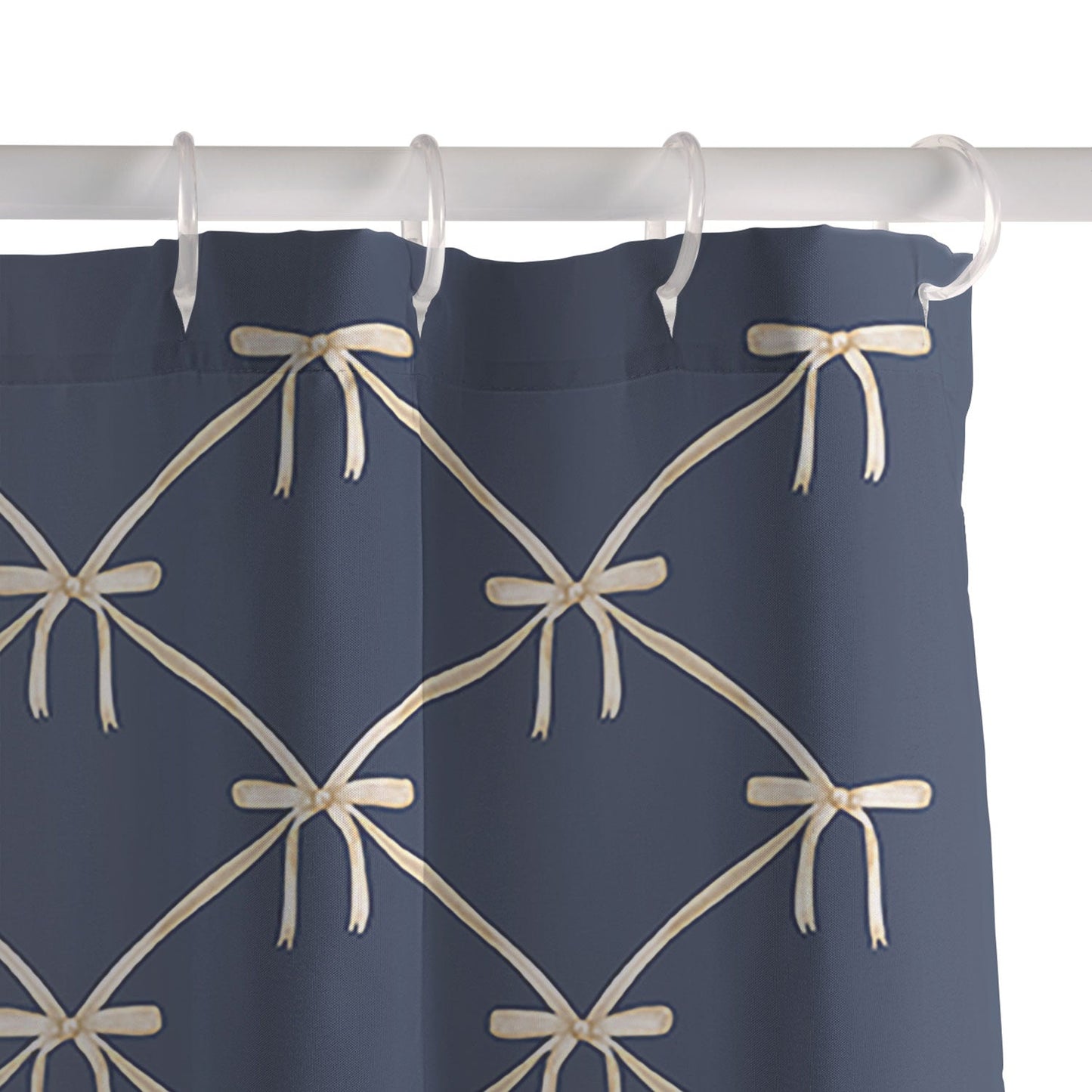 Colour Poems Bows and Ribbons Blue Shower Curtain