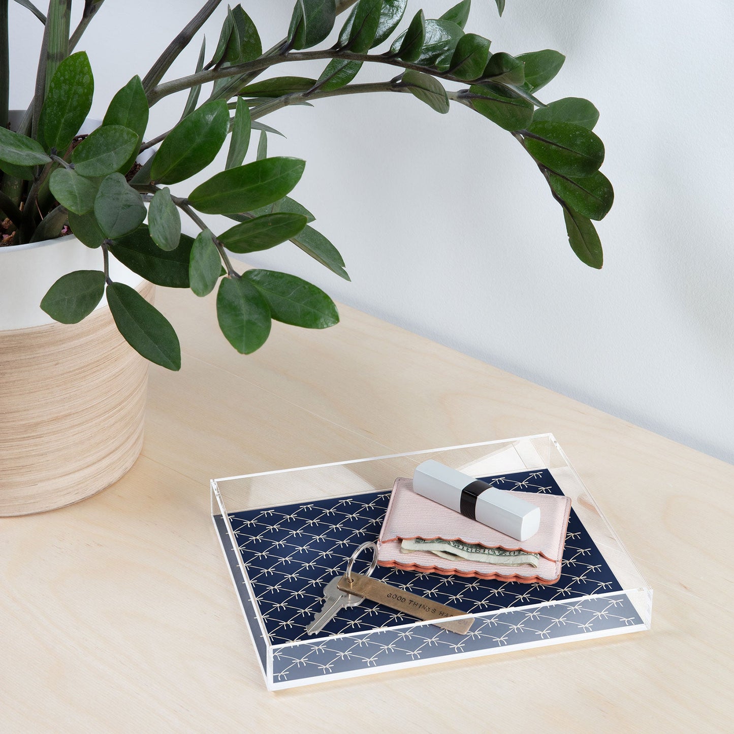 Colour Poems Bows and Ribbons Blue Acrylic Tray