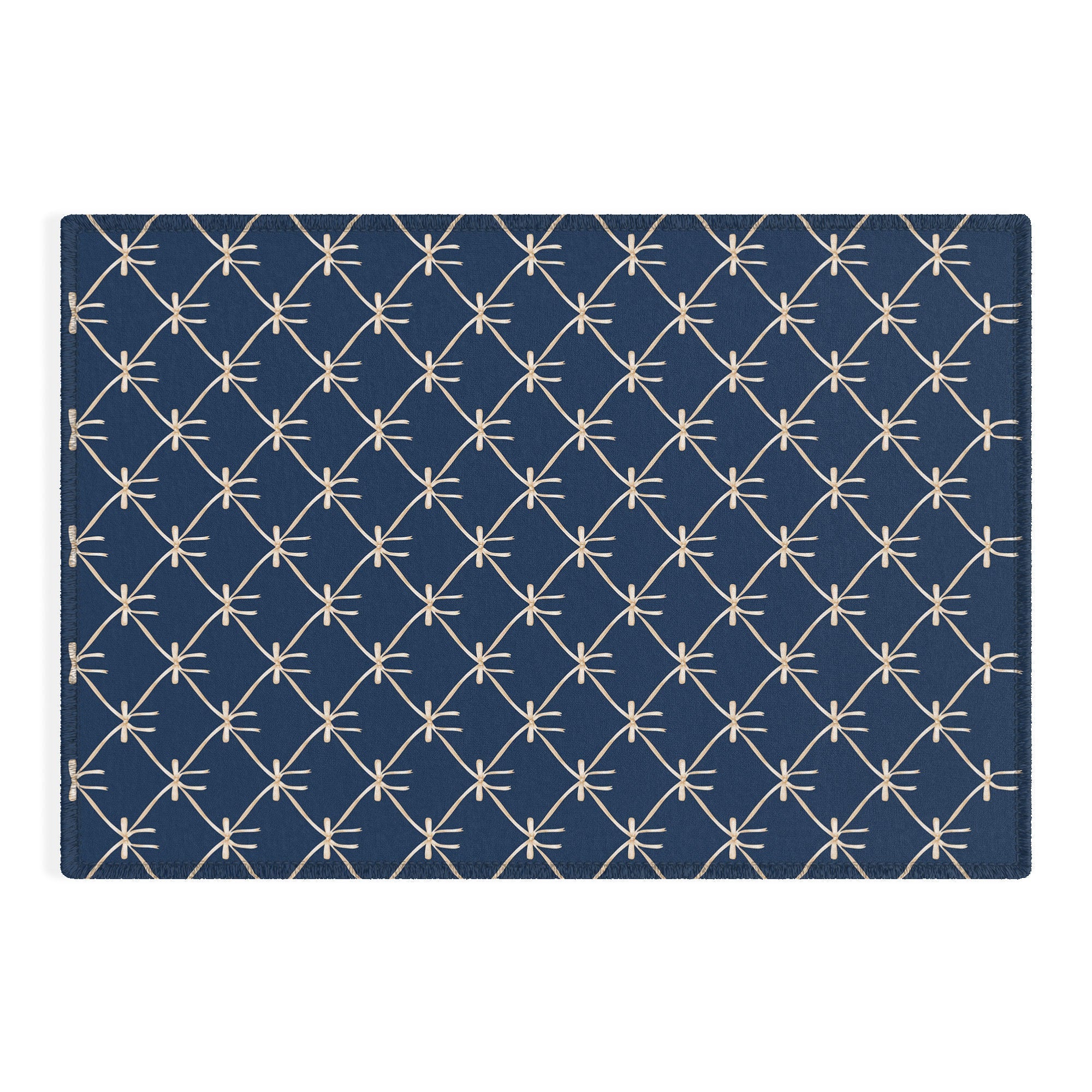 Colour Poems Bows and Ribbons Blue Outdoor Rug