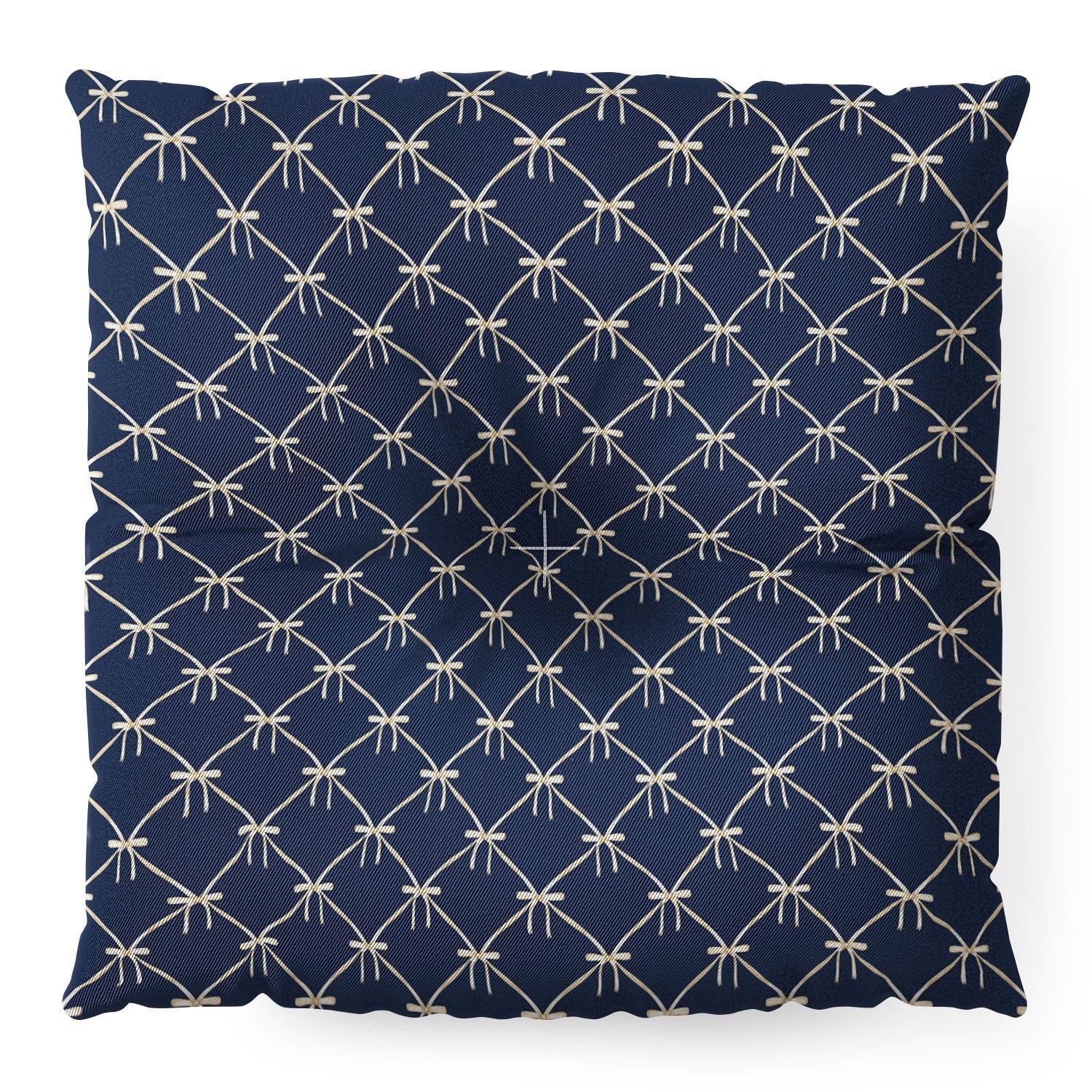 Colour Poems Bows and Ribbons Blue Floor Pillow Square