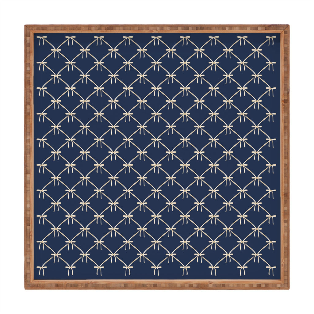 Colour Poems Bows and Ribbons Blue Square Tray