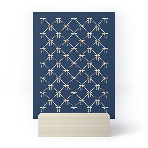 Colour Poems Bows and Ribbons Blue Mini Art Print