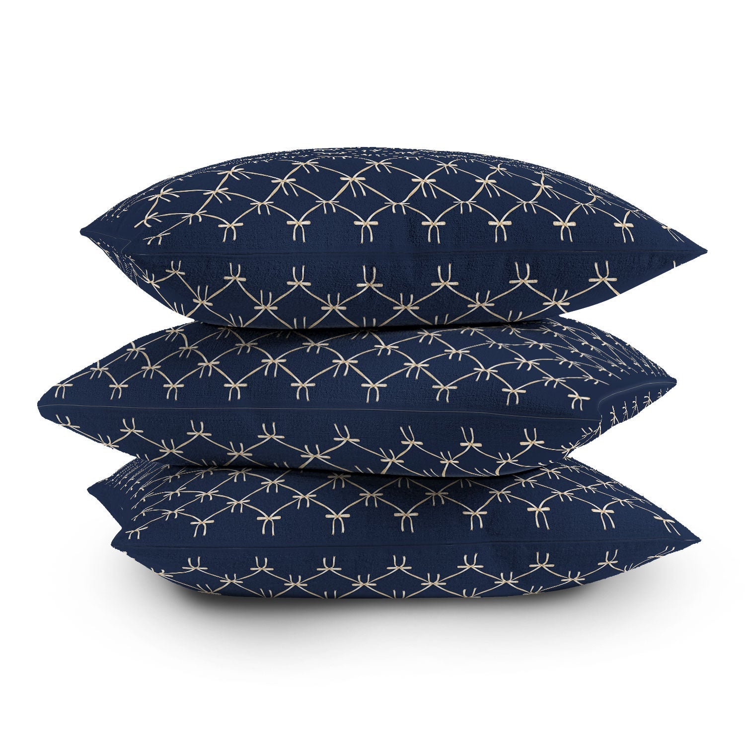 Colour Poems Bows and Ribbons Blue Outdoor Throw Pillow