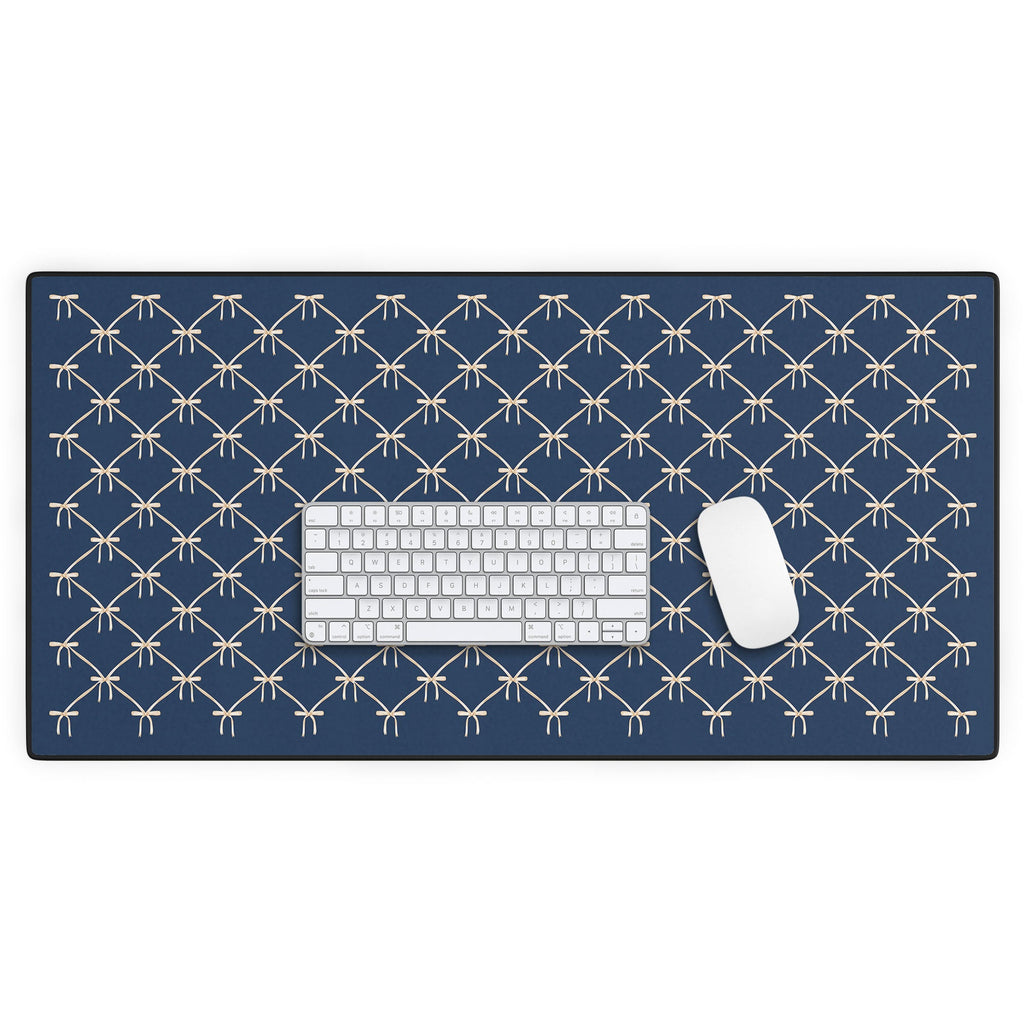 Colour Poems Bows and Ribbons Blue Desk Mat