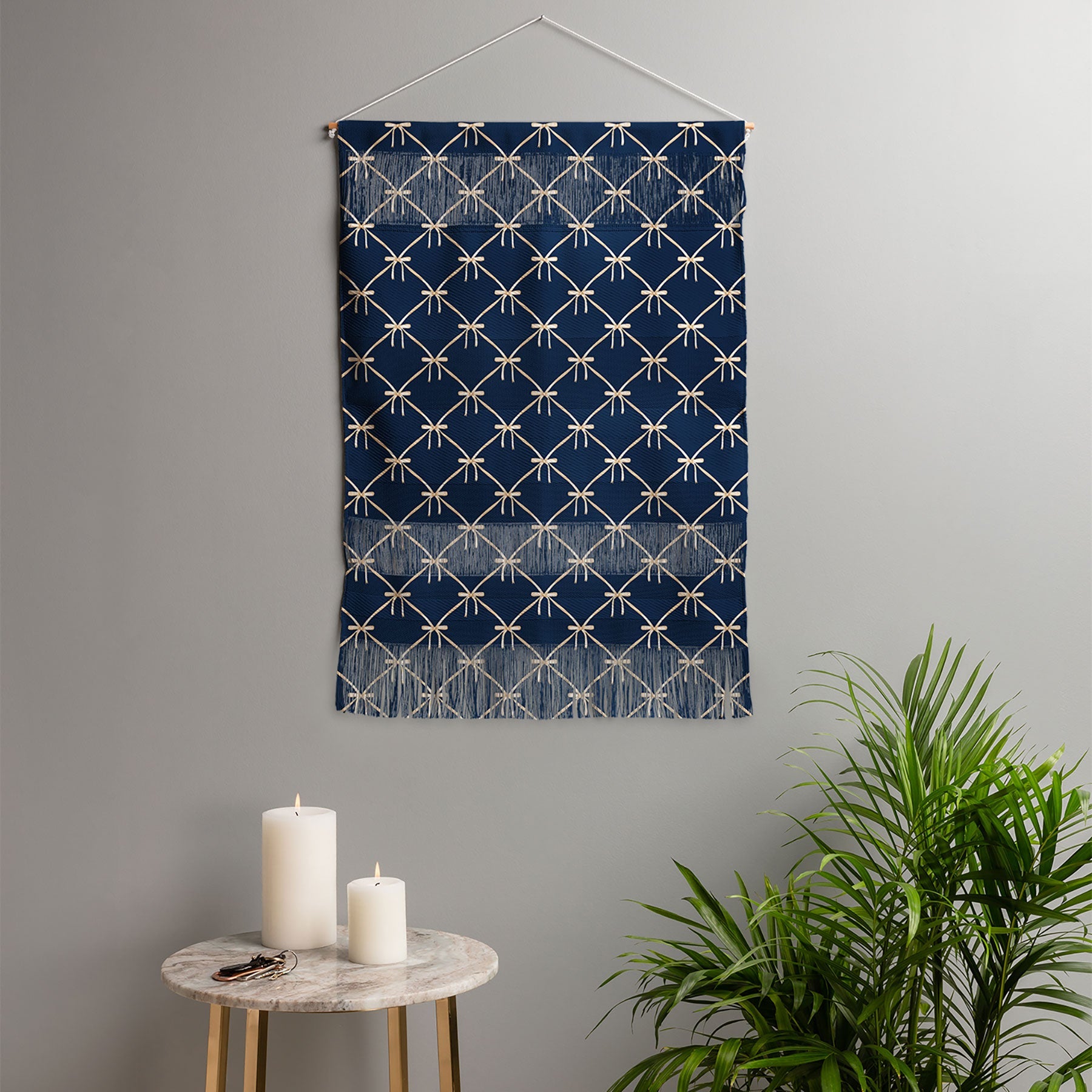 Colour Poems Bows and Ribbons Blue Wall Hanging Portrait