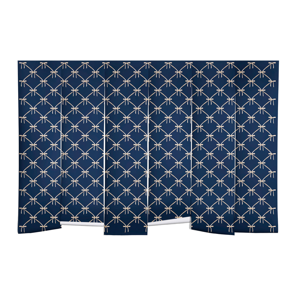 Colour Poems Bows and Ribbons Blue Wall Mural