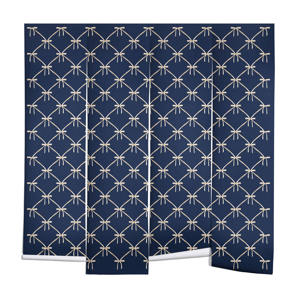 Colour Poems Bows and Ribbons Blue Wall Mural