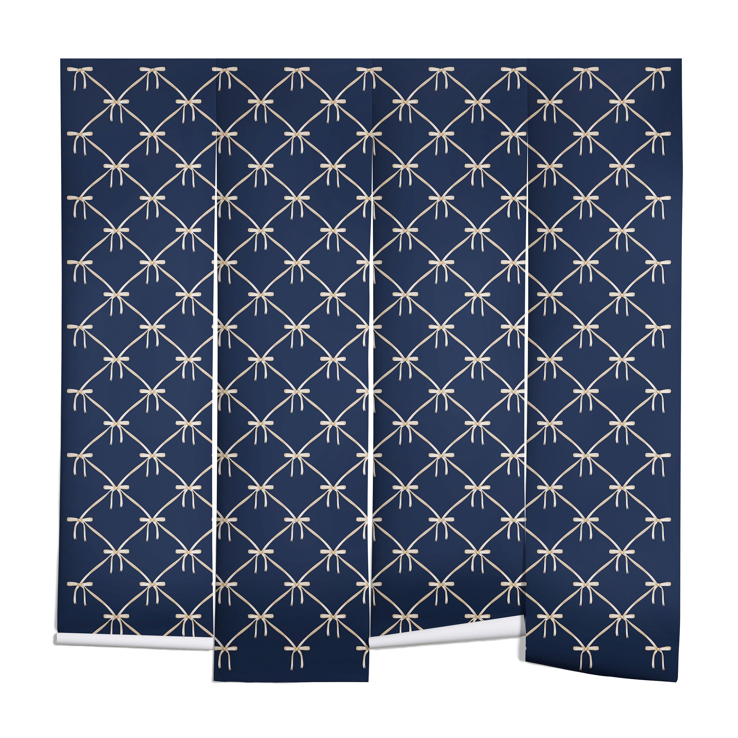 Colour Poems Bows and Ribbons Blue Wall Mural