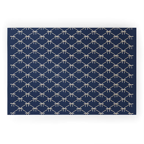 Colour Poems Bows and Ribbons Blue Welcome Mat