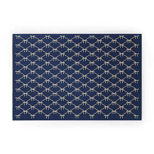 Colour Poems Bows and Ribbons Blue Welcome Mat