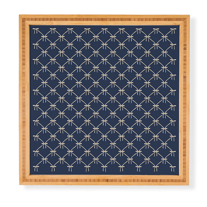Colour Poems Bows and Ribbons Blue Framed Wall Art