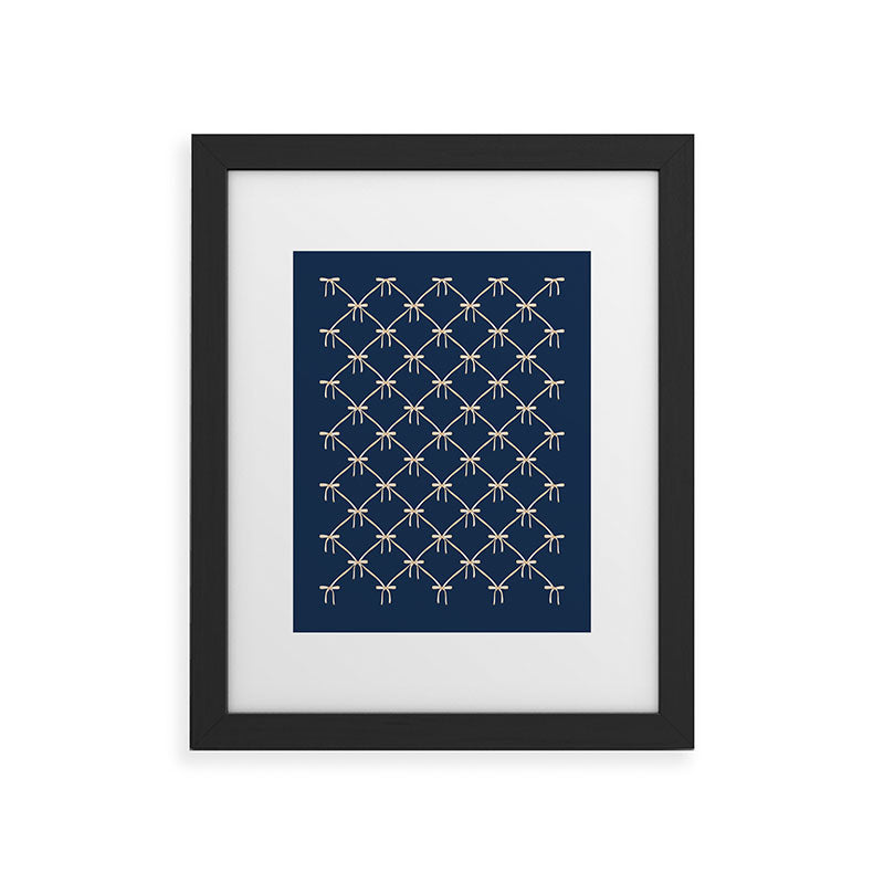 Colour Poems Bows and Ribbons Blue Framed Art Print