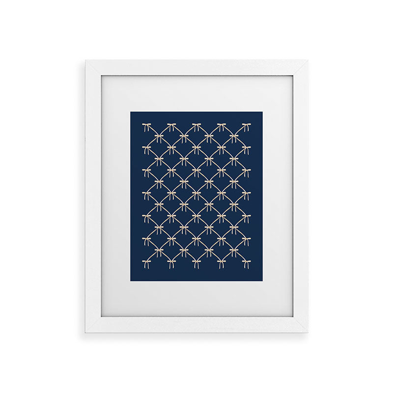 Colour Poems Bows and Ribbons Blue Framed Art Print