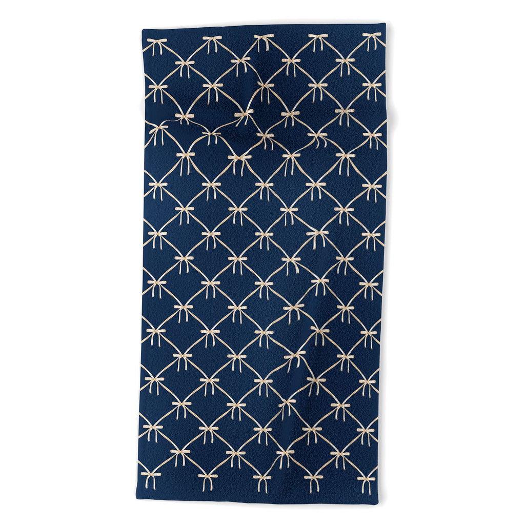 Colour Poems Bows and Ribbons Blue Beach Towel