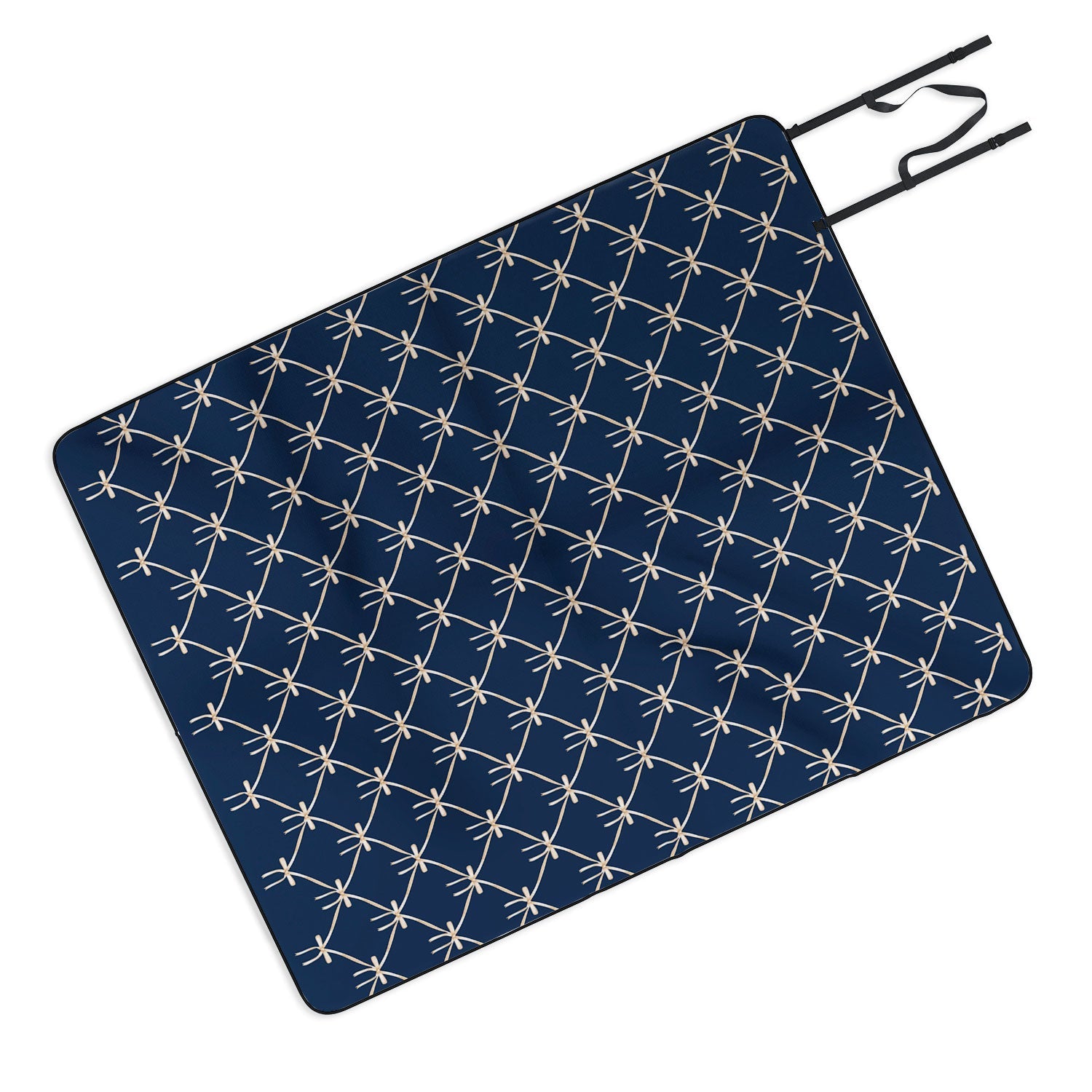 Colour Poems Bows and Ribbons Blue Picnic Blanket