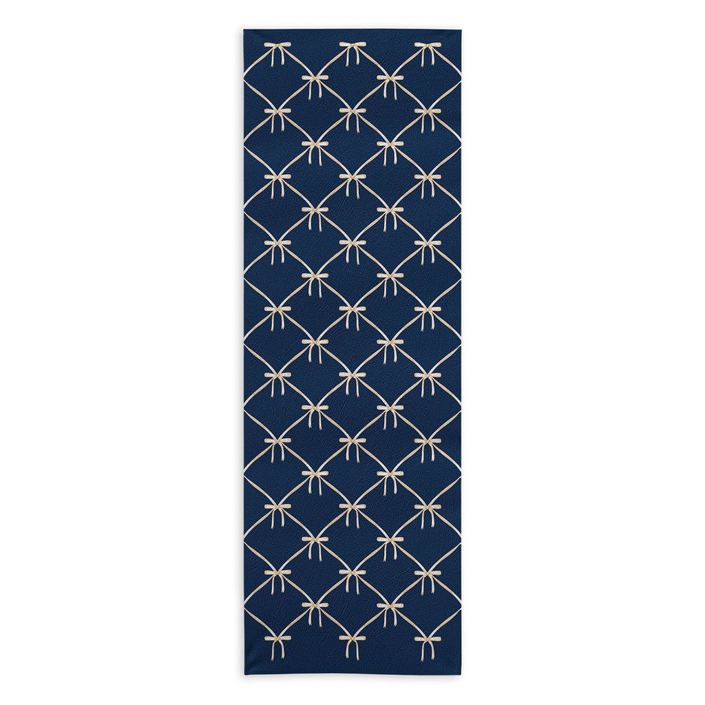 Colour Poems Bows and Ribbons Blue Yoga Towel