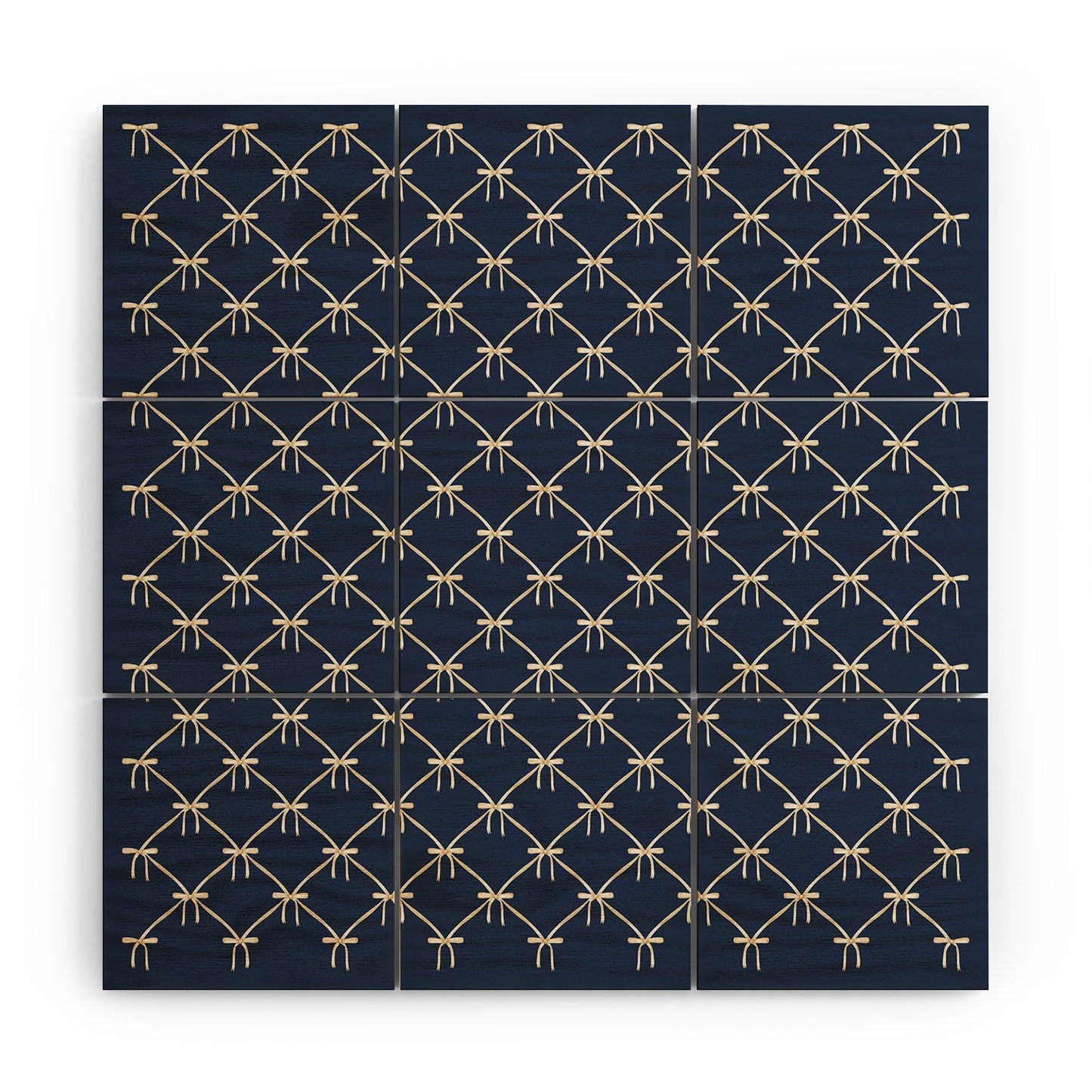 Colour Poems Bows and Ribbons Blue Wood Wall Mural