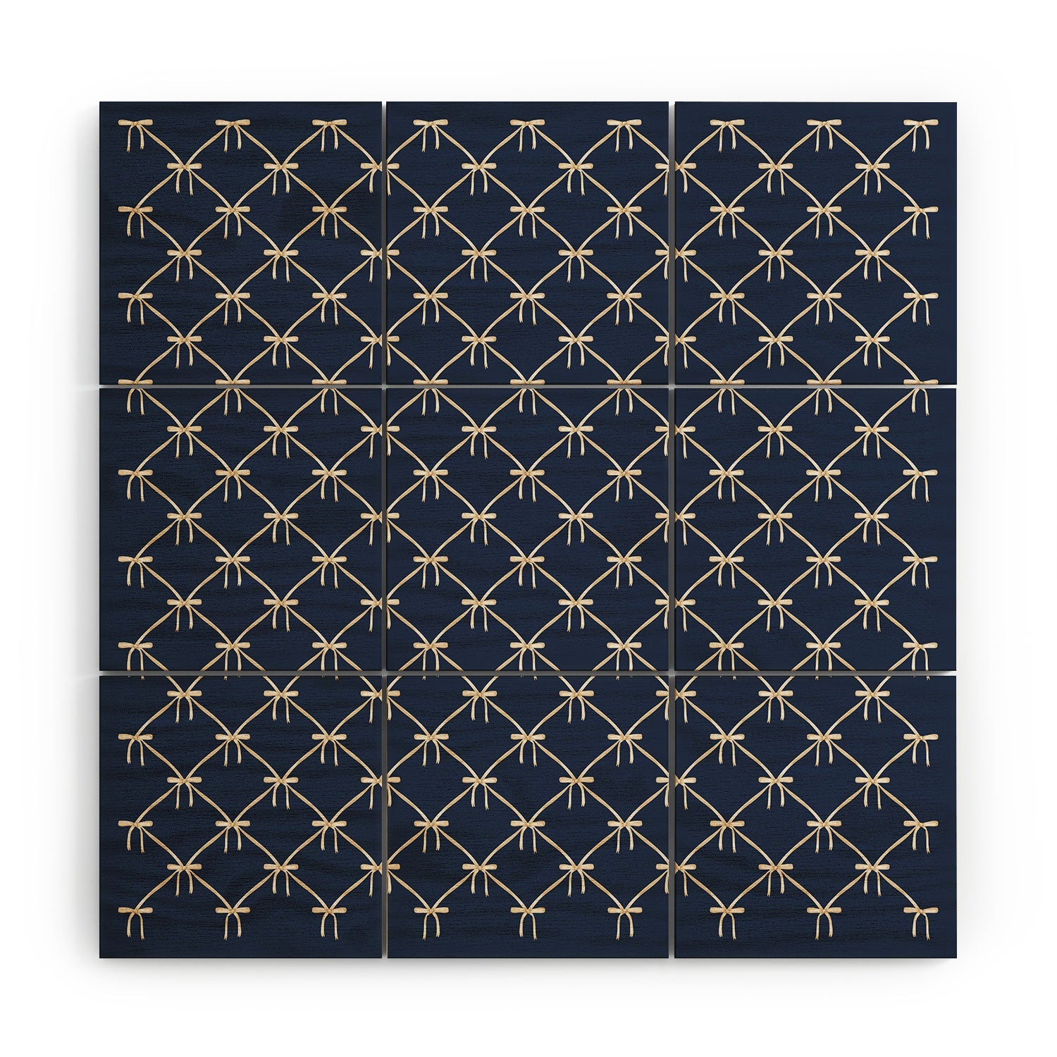Colour Poems Bows and Ribbons Blue Wood Wall Mural