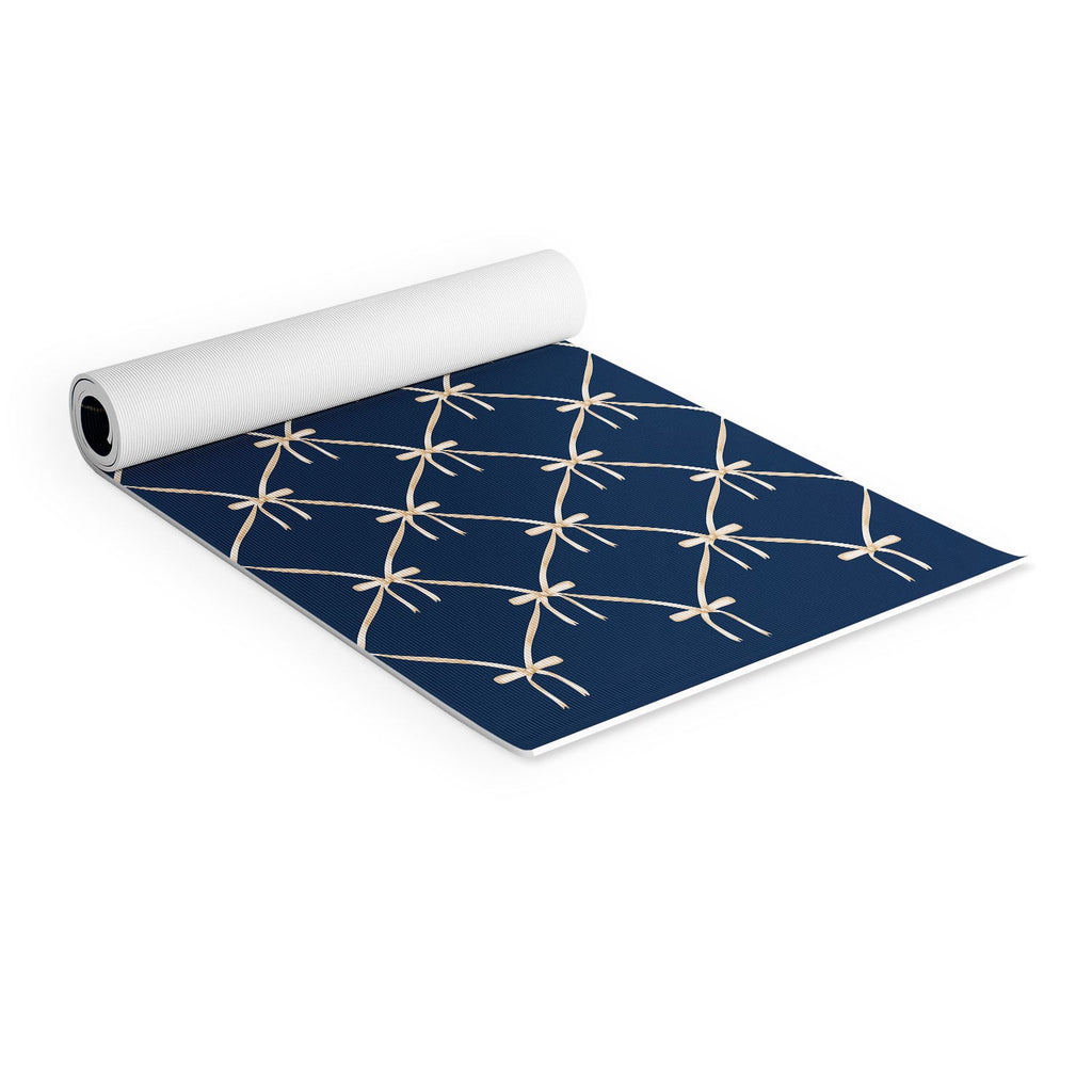 Colour Poems Bows and Ribbons Blue Yoga Mat