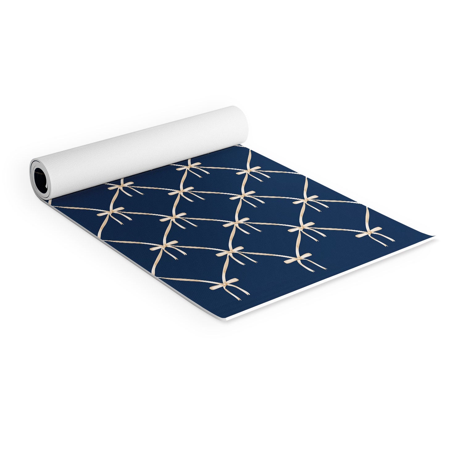 Colour Poems Bows and Ribbons Blue Yoga Mat