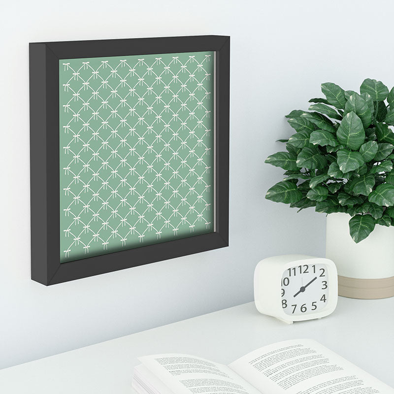 Colour Poems Bows and Ribbons Green Recessed Framing Square