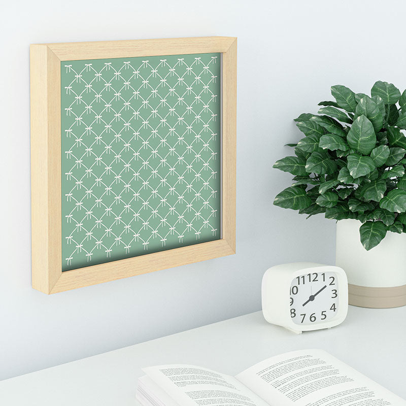 Colour Poems Bows and Ribbons Green Recessed Framing Square