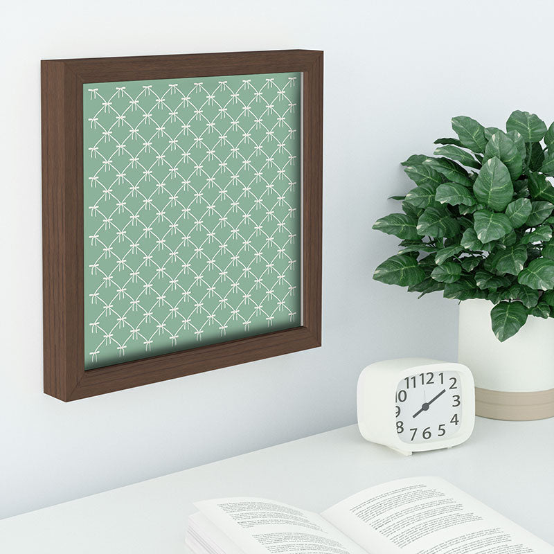 Colour Poems Bows and Ribbons Green Recessed Framing Square