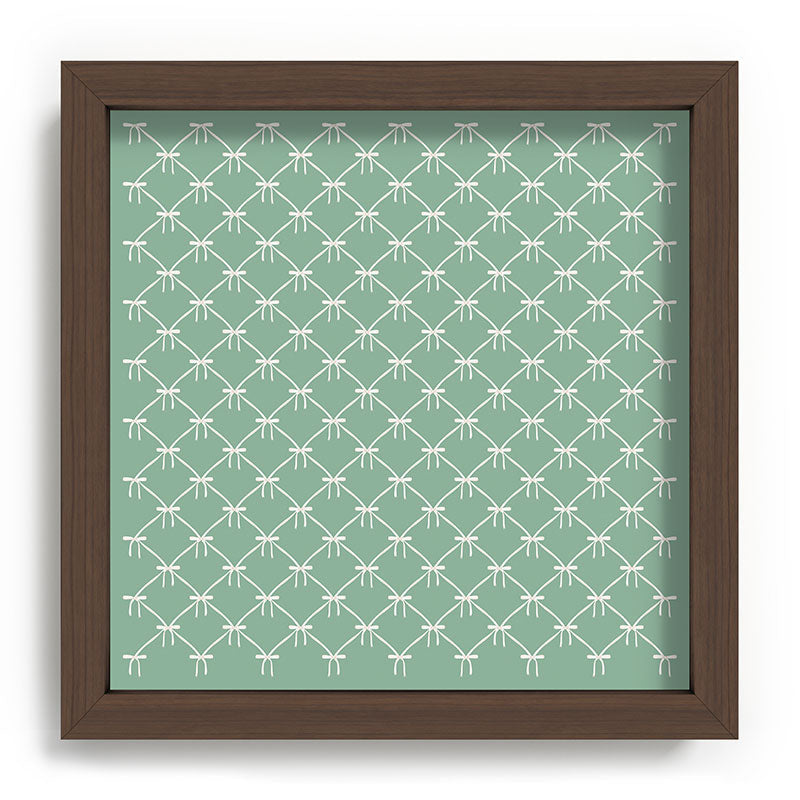 Colour Poems Bows and Ribbons Green Recessed Framing Square