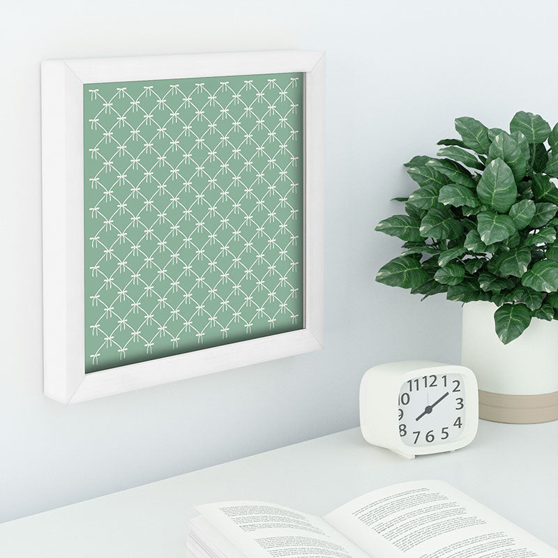 Colour Poems Bows and Ribbons Green Recessed Framing Square