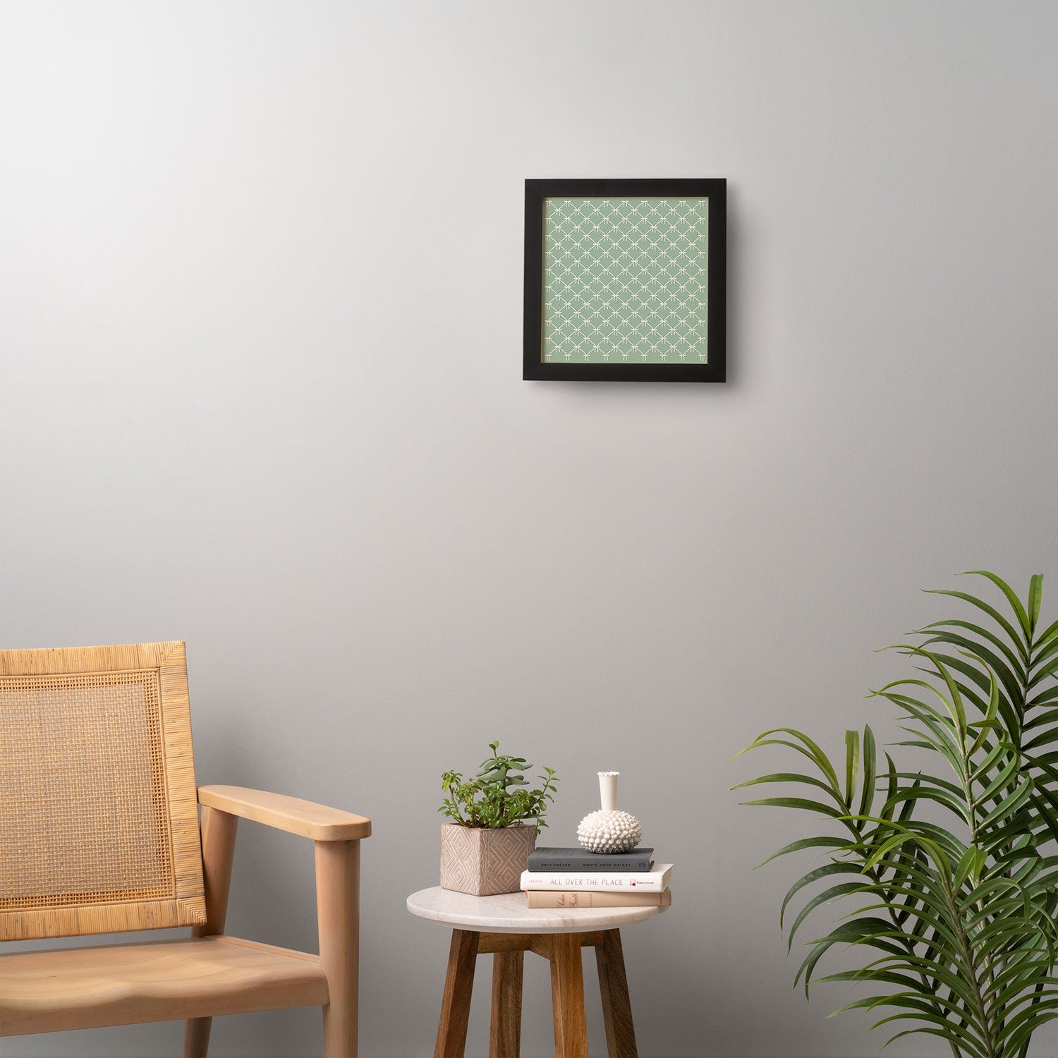 Colour Poems Bows and Ribbons Green Framed Wall Art