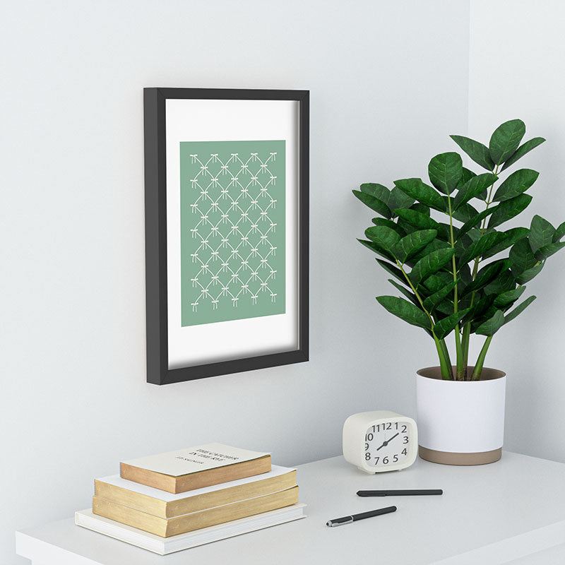 Colour Poems Bows and Ribbons Green Recessed Framing Rectangle