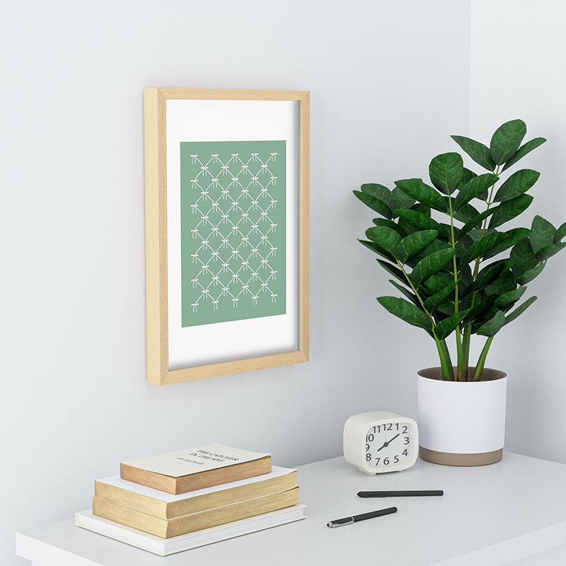 Colour Poems Bows and Ribbons Green Recessed Framing Rectangle