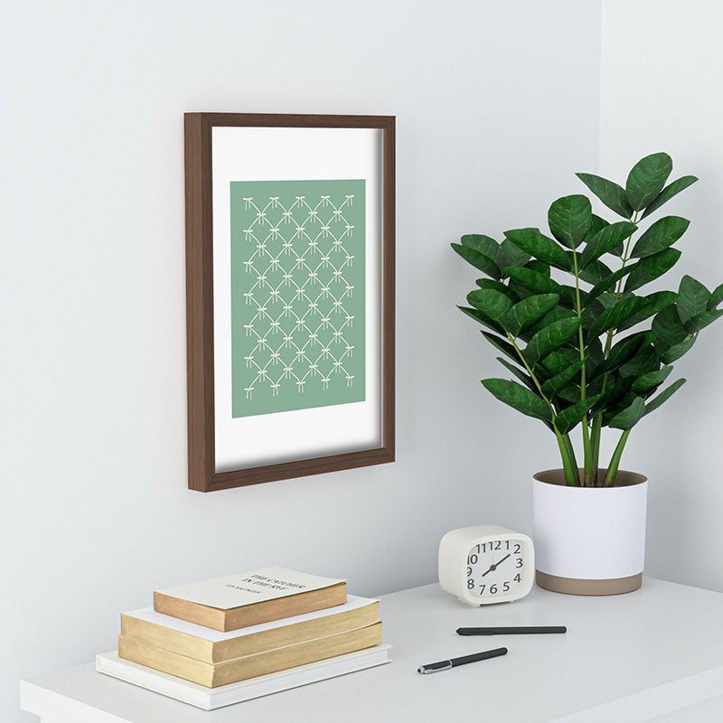 Colour Poems Bows and Ribbons Green Recessed Framing Rectangle