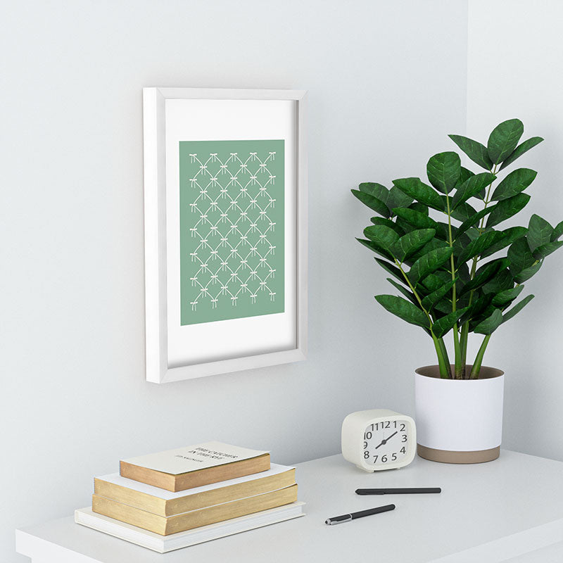 Colour Poems Bows and Ribbons Green Recessed Framing Rectangle