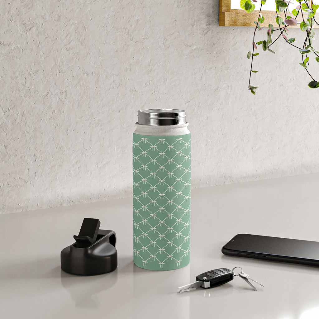 Colour Poems Bows and Ribbons Green Water Bottle