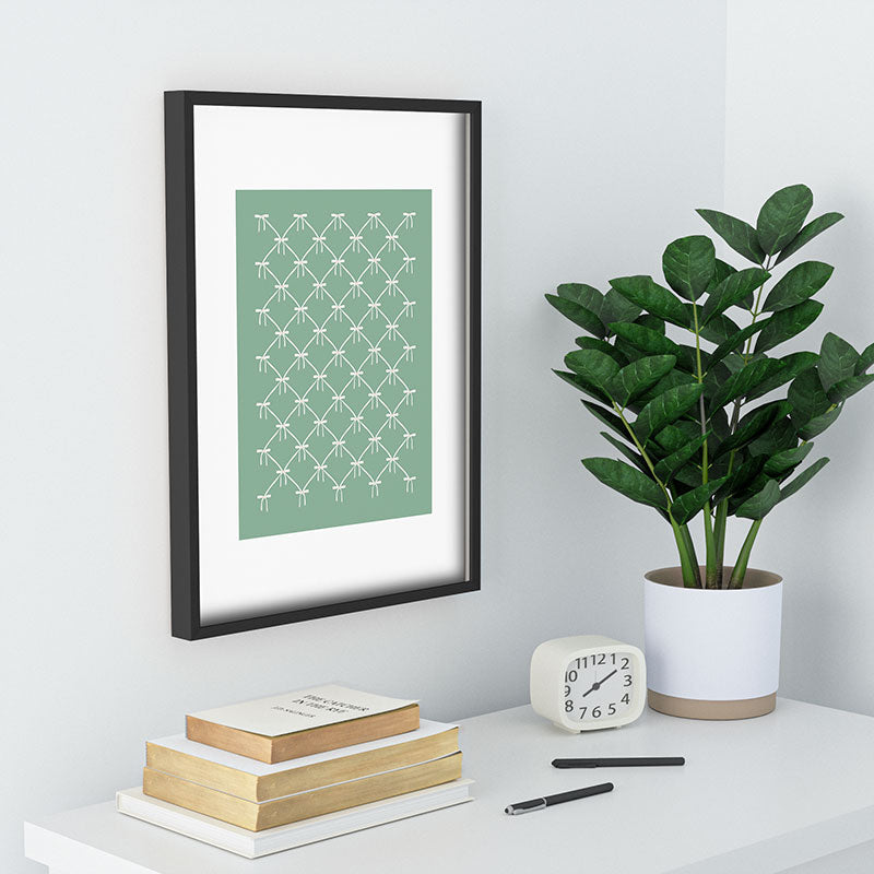Colour Poems Bows and Ribbons Green Recessed Framing Rectangle